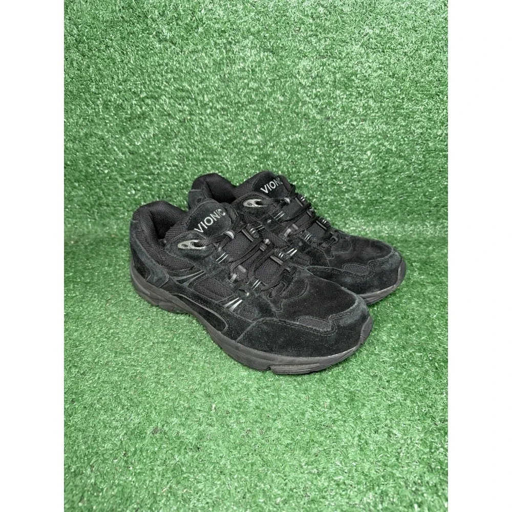 Vionic Shoes Womens Size 9 Walker Black Suede Walking Orthotic Support Sneakers